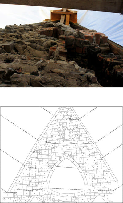 400×650-woodside woodside church exterior before rebuilding with architectural rendering below