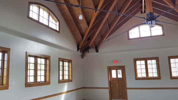 Skidmore boathouse interior beams