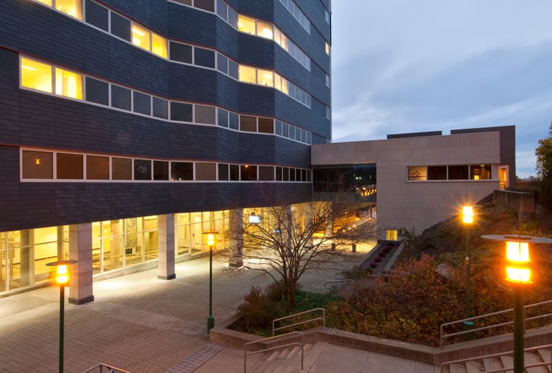 RPI LCII exterior at dusk