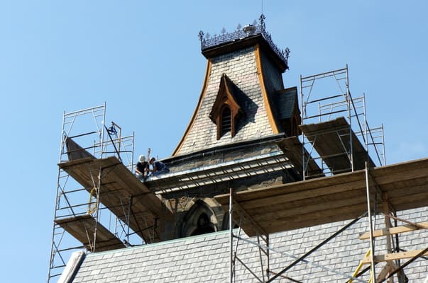 Woodside Church Tower1 Woodside Church Tower exterior scaffolding during repair